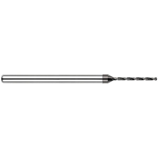 Harvey Tool Miniature Drill 0.0550" (1.4 mm) Drill DIAx0.4130" Flute L Carbide Drill, 2 Flutes 20350-C4